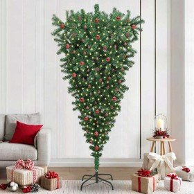 Árbol de Navidad artificial preiluminado al revés con set de