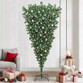 Árbol de Navidad artificial preiluminado al revés con juego de