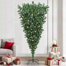 Árbol de Navidad artificial preiluminado al revés con juego de