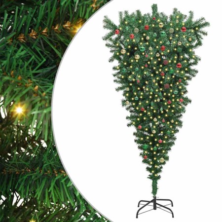 Árbol de Navidad artificial preiluminado al revés con set de
