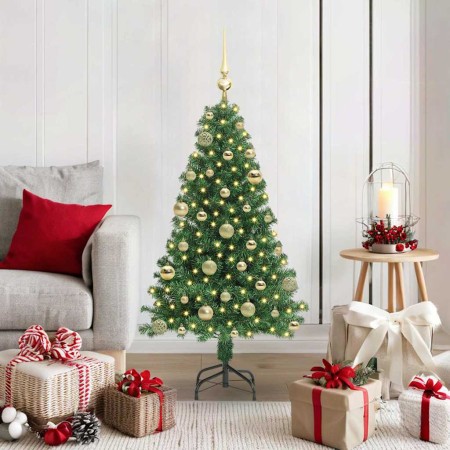Árbol de Navidad artificial Verde 120 cm PVC y Acero y Plástico