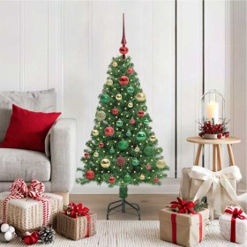Árbol de Navidad artificial Verde 120 cm PVC y Acero y Plástico