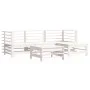5-teiliges Gartenmöbel-Set und weiße Massivholzkissen von vidaXL, Gartensets - Ref: Foro24-3185802, Preis: 481,50 €, Rabatt: %
