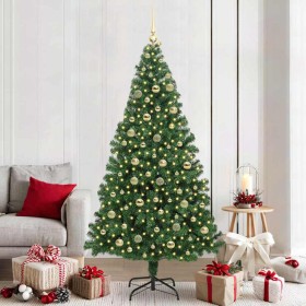 Árbol de Navidad artificial Verde 210 cm PVC y Acero y Plástico