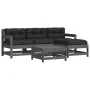 5-teiliges Gartenmöbel-Set und graue Massivholzkissen von vidaXL, Gartensets - Ref: Foro24-3185796, Preis: 448,03 €, Rabatt: %