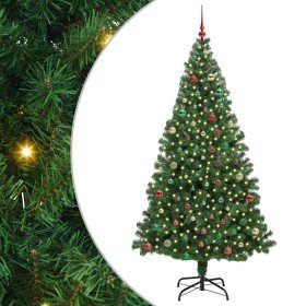 Árbol de Navidad artificial Verde 210 cm PVC y Acero y Plástico