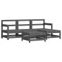 5-teiliges Gartenmöbel-Set und graue Massivholzkissen von vidaXL, Gartensets - Ref: Foro24-3185796, Preis: 448,03 €, Rabatt: %