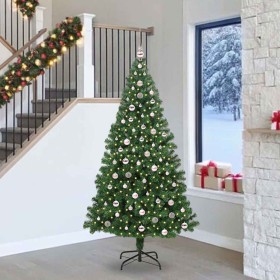 Árbol de Navidad artificial Verde 240 cm PVC y Acero y Plástico