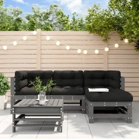 5-piece garden furniture set and gray solid wood cushions by vidaXL, Garden sets - Ref: Foro24-3185803, Price: 500,20 €, Disc...