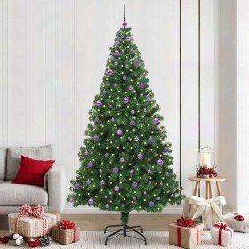Árbol de Navidad artificial Verde 240 cm PVC y Acero y Plástico