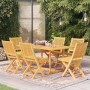 Conjunto de comedor de jardín 7 piezas madera maciza de teca