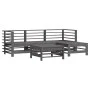 5-teiliges Gartenmöbel-Set und graue Massivholzkissen von vidaXL, Gartensets - Ref: Foro24-3185803, Preis: 500,20 €, Rabatt: %