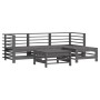 Juego de muebles jardín 5 piezas y cojines madera maciza gris de vidaXL, Conjuntos de jardín - Ref: Foro24-3185803, Precio: 5...