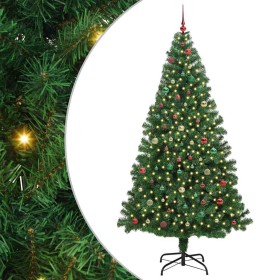 Árbol de Navidad artificial Verde 240 cm PVC y Acero y Plástico