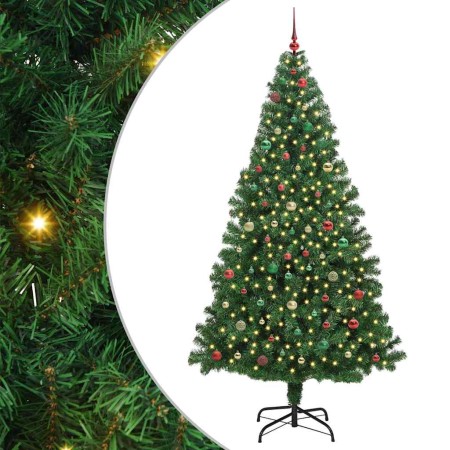 Árbol de Navidad artificial Verde 240 cm PVC y Acero y Plástico