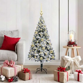 Árbol de Navidad artificial Verde 120 cm PVC y Acero y Plástico