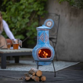 RedFire Chimenea Colima arcilla azul/rojo 86031