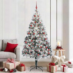 Árbol de Navidad artificial Verde 210 cm PVC y Acero y Plástico