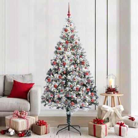 Árbol de Navidad artificial Verde 210 cm PVC y Acero y Plástico