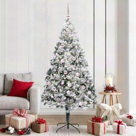 Árbol de Navidad artificial Verde 210 cm PVC y Acero y Plástico