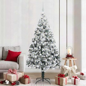 Árbol de Navidad artificial Verde 210 cm PVC y Acero y Plástico