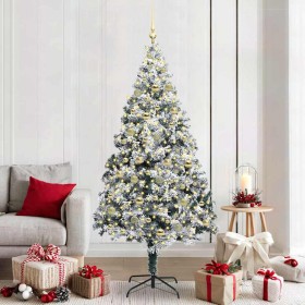 Árbol de Navidad artificial Verde 210 cm PVC y Acero y Plástico