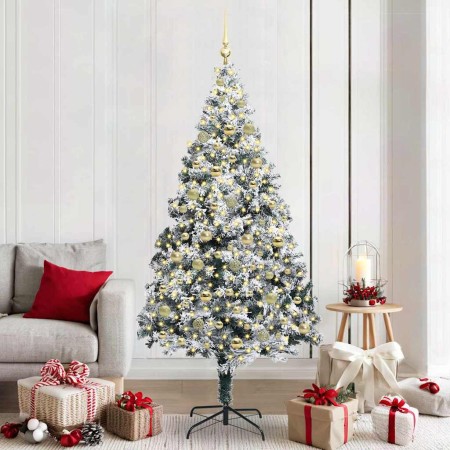 Árbol de Navidad artificial Verde 210 cm PVC y Acero y Plástico