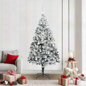 Árbol de Navidad artificial Verde 210 cm PVC y Acero y Plástico