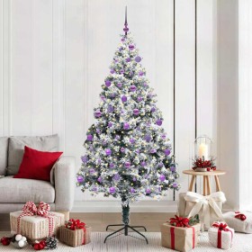 Árbol de Navidad artificial Verde 210 cm PVC y Acero y Plástico