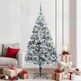 Árbol de Navidad artificial Verde 210 cm PVC y Acero y Plástico