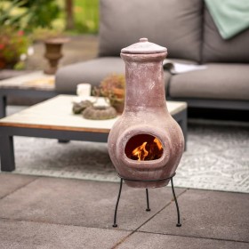 RedFire Chimenea Salamanca rojo oscuro 36x36x85 cm arcilla