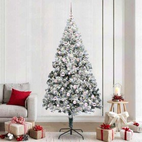 Árbol de Navidad artificial Verde 240 cm PVC y Acero y Plástico