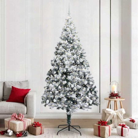 Árbol de Navidad artificial Verde 240 cm PVC y Acero y Plástico