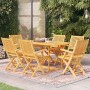 Conjunto de comedor de jardín 7 piezas madera maciza de teca