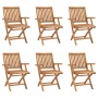 Conjunto de comedor de jardín 7 piezas madera maciza de teca