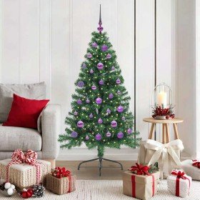 Árbol de Navidad Artificial Preiluminado Verde 150 cm PVC