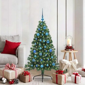 Árbol de Navidad Artificial Preiluminado Verde 150 cm PVC