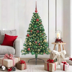 Árbol de Navidad Artificial Preiluminado Verde 150 cm PVC