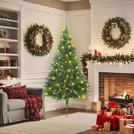 Árbol de Navidad Artificial Preiluminado Verde 180 cm PVC