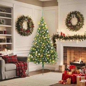 Árbol de Navidad Artificial Preiluminado Verde 180 cm PVC