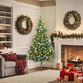 Árbol de Navidad Artificial Preiluminado Verde 180 cm PVC