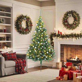 Árbol de Navidad Artificial Preiluminado Verde 180 cm PVC