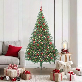 Árbol de Navidad Artificial Preiluminado Verde 180 cm PVC