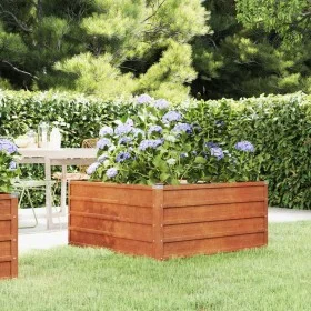 Blumenbeet aus oxidiertem Cortenstahl 100x100x45 cm von vidaXL, Töpfe und Pflanzgefäße - Ref: Foro24-151949, Preis: 55,94 €, ...