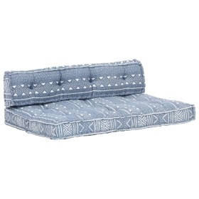 Cojín para sofá de palés tela añil patchwork