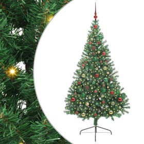 Árbol de Navidad Artificial Preiluminado Verde 180 cm PVC