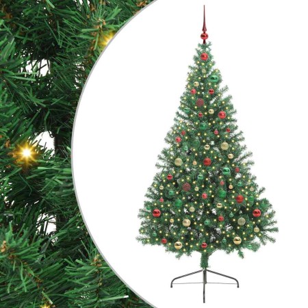 Árbol de Navidad Artificial Preiluminado Verde 180 cm PVC