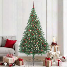 Árbol de Navidad Artificial Preiluminado Verde 210 cm PVC