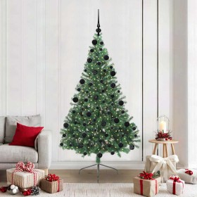 Árbol de Navidad Artificial Preiluminado Verde 210 cm PVC