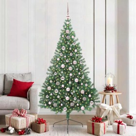Árbol de Navidad Artificial Preiluminado Verde 210 cm PVC